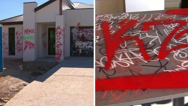 A couple's brand new home in Queensland has been vandalised. Picture: 7NEWS