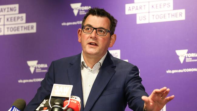 Mr Kelly wants Victorian Premier Daniel Andrews charged with workplace manslaughter. Picture: Ian Currie