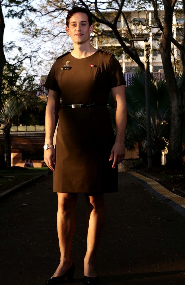 Jesse Noble is a captain in Darwin's First Brigade at the First Combat Signals Regiment and identifies as non-binary. Picture: (A)manda Parkinson