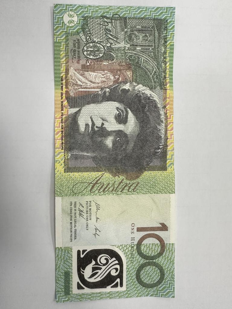 An example of the fake $100 notes that are circulating around Hobart, Glenorchy and Bellerive. Picture: Supplied