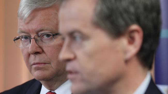 Kevin Rudd was brought back into the Labor fold, but is anyone buying it? Picture: Lyndon Mechielsen 