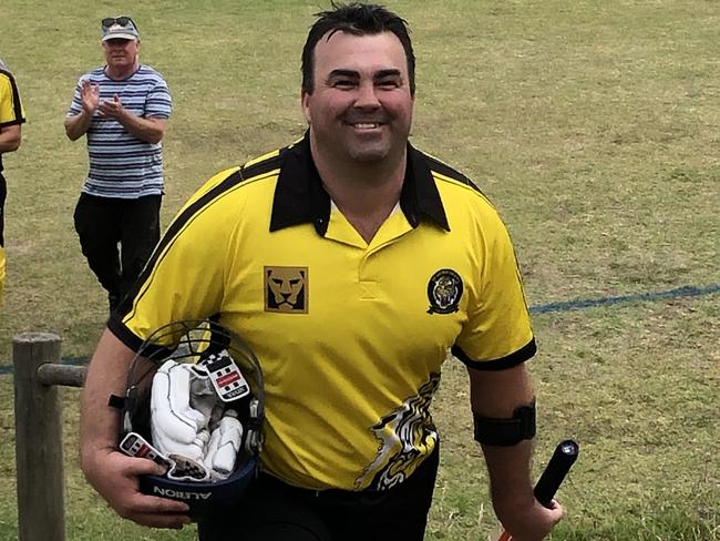 Seaford Tigers captain David James after making 116 not out at Flinders on Saturday.