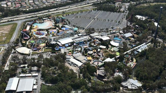 Dreamworld aerial shot in 2016. Picture: NIGEL HALLETT