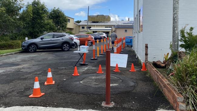 The Sunny Street Covid testing hub in Tewantin had tested 60 people by 12pm Tuesday. Picture: Maddie Manwaring