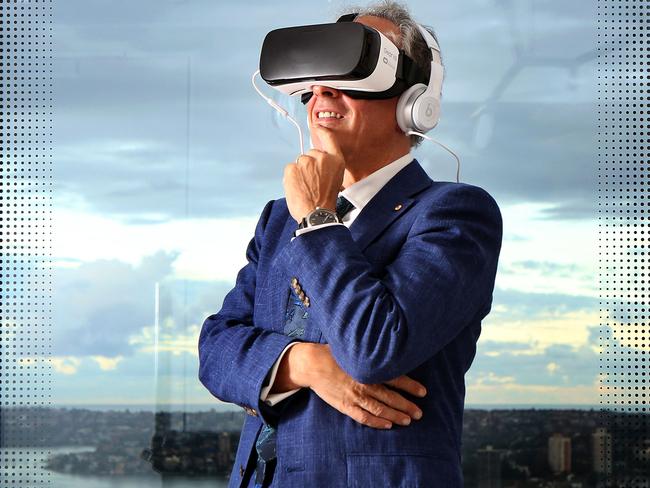 Simon Mordant, the first owner of a piece of virtual reality art in Australia. Picture: James Croucher.