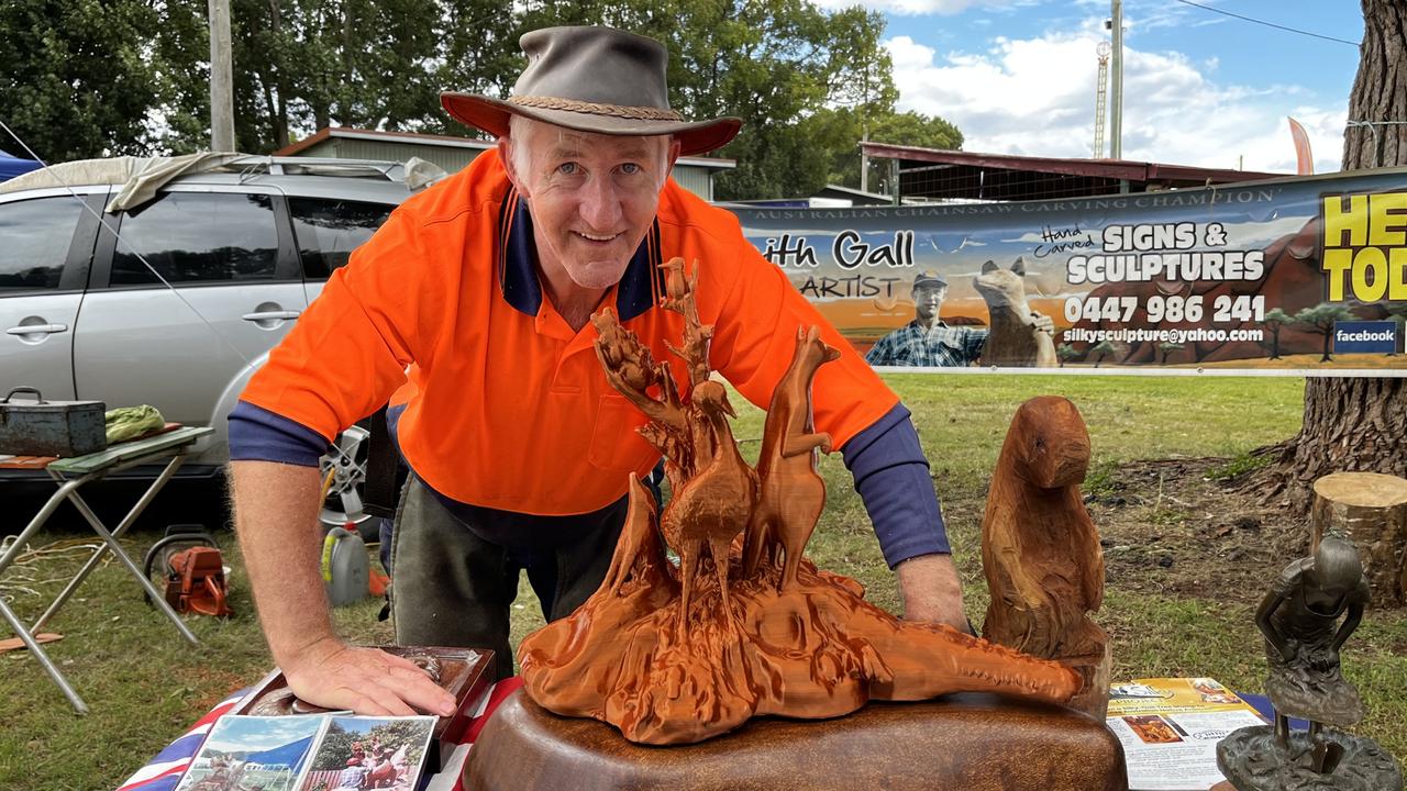 Wood artist, Keith Gall, at the Kingaroy Show on Saturday, May 3 2025.