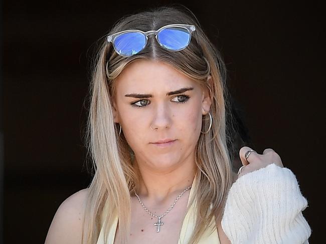 Courtney-Ann Watkins leaves Maroochydore Court House. Picture: Patrick Woods.