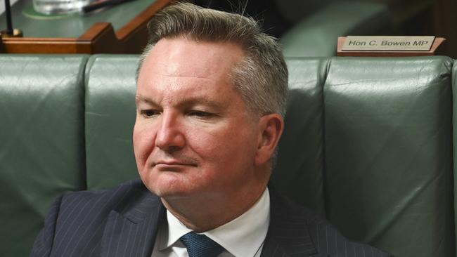 Minister for Climate Change and Energy, Chris Bowen during Question Time at Parliament House in Canberra. Picture: NCA NewsWire / Martin Ollman