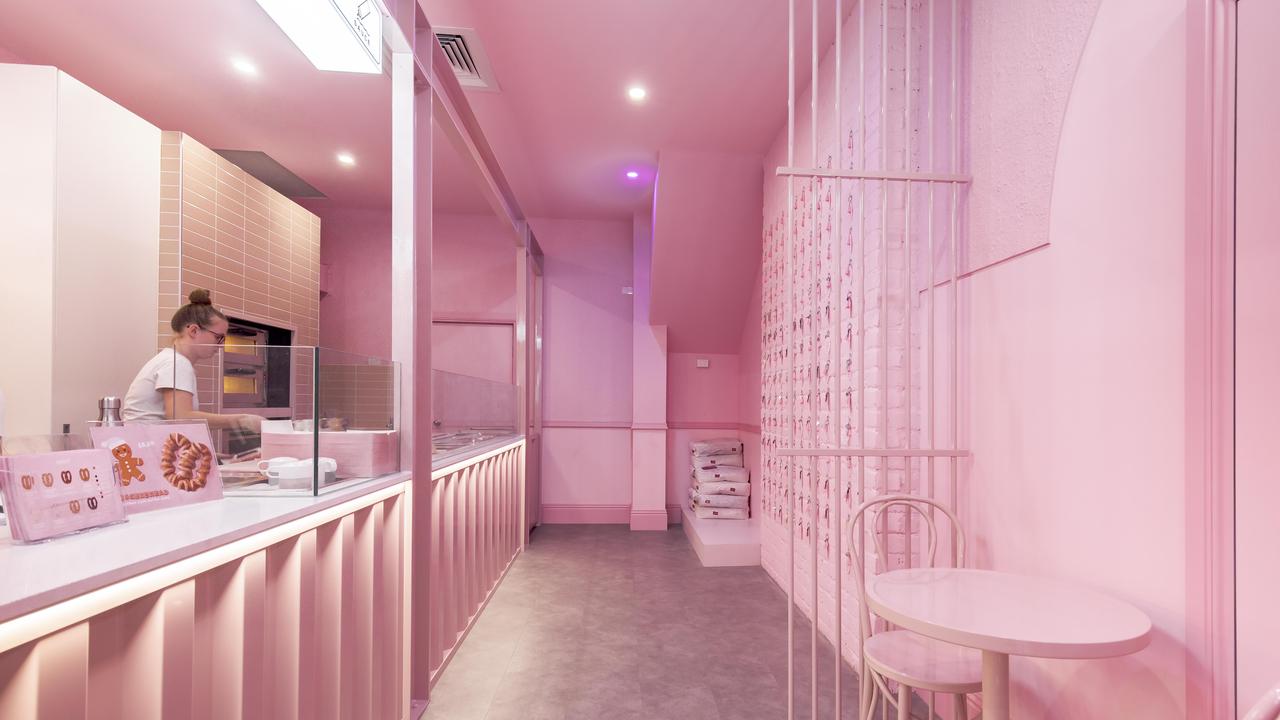 Each store has its own distinct theme but they are always pink. Picture: Supplied