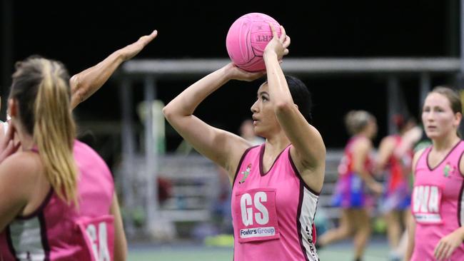 Brothers sponsors the Leprechauns netball team. Pictured is Leps' Chantelle Tikitau. Picture: Brendan Radke