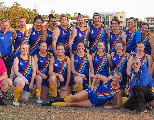 STRONG BOND: The Ipswich Eagles women's Aussie rules team preparing for this weekend's finals.