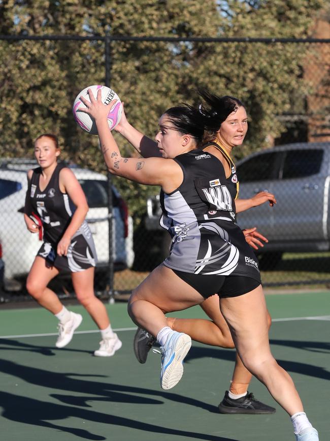 North Geelong's Nerys Kirk. GDFNL North Geelong v Bannockburn netball. Picture: Alan Barber