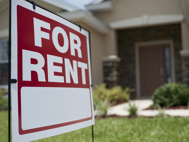 For Rent sign in front of new house