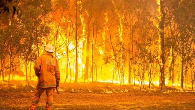 FIREWALL: QFES shared this harrowing image that shows just what firefighters are up against.