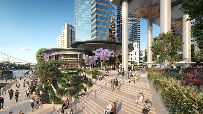 An artist’s impression of the $2.1 billion redevelopment proposed for Brisbane’s Waterfront Precinct.