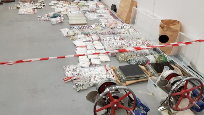 Drugs retrieved from postal packages in Melbourne.