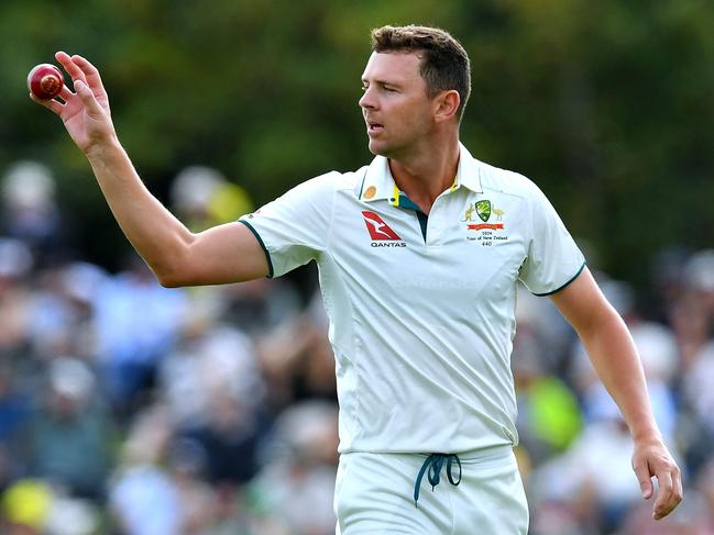 Australia's paceman Josh Hazlewood was the chief destroyer with five wickets. Picture: AFP