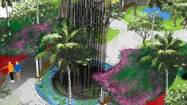 Artists impression of an earlier proposed Bali Peace Park on the site of the Sari Club.