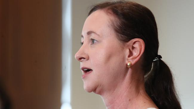 Yvette D'Ath speaks to the media at a press conference in Brisbane. Picture: NCA NewsWire/Jono Searle