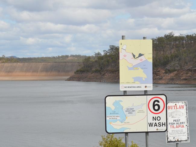 Boondooma Dam, outside of Kingaroy, has received 52mm of rain from 9am Friday to 9am today. Picture: Madeline Grace