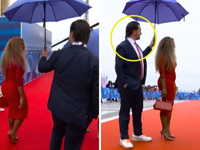 Serena Williams’ husband, Alexis Ohanian, was confused for an “umbrella holder”.