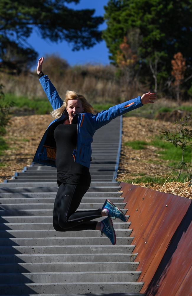 Rosalie Crestani road-tests Narre Warren's own 1001 steps. Picture : Penny Stephens