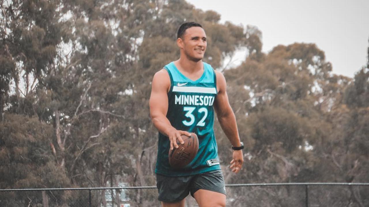 Former NRL star Valentine Holmes shocked NRL fans when he announced he was leaving the game to chase an NFL dream. Picture: Instagram