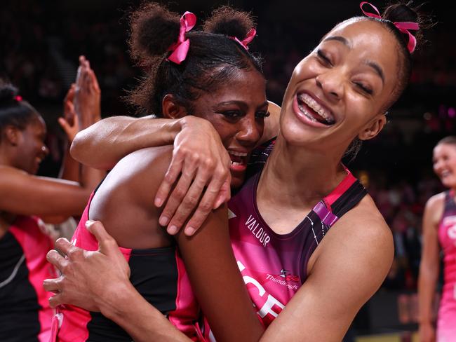 Latanya Wilson and Shamera Sterling-Humphrey celebrate their 2024 triumph. Picture: Getty Images