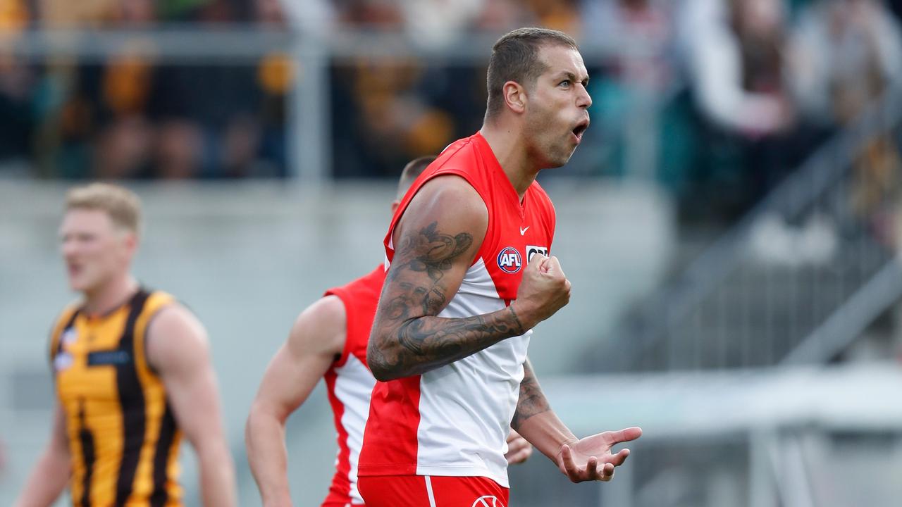 The Lions are intent on nullifying the threat of Lance Franklin. Picture: Michael Willson/AFL Photos via Getty Images