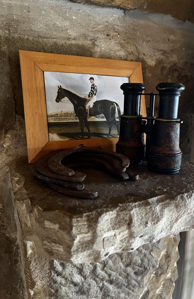 The cottages have been tastefully decorated with historic ornaments, including old prints of 1882 Melbourne Cup winner The Assyrian, which once lived on the property. Bowhill Grange, Oatlands. Picture: Philip Young