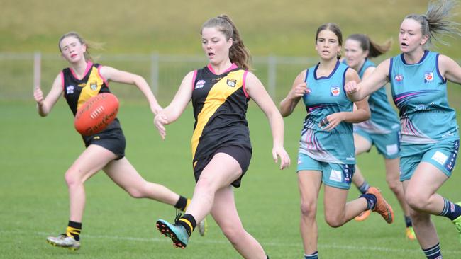 Action from the AFL North Coast Youth Girls grand final at C.ex International Stadium in Coffs Harbour.