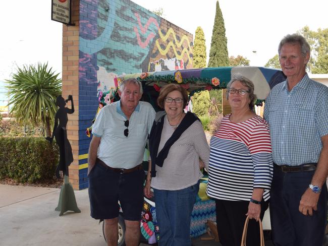 (From left) Colin and Adele Shaw and Helen and Len Day at Warwick Art Gallery for Jumpers and Jazz in July.