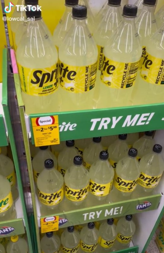 It has been replaced with new Sprite Lemon+. Picture: TikTok/lowcalsal