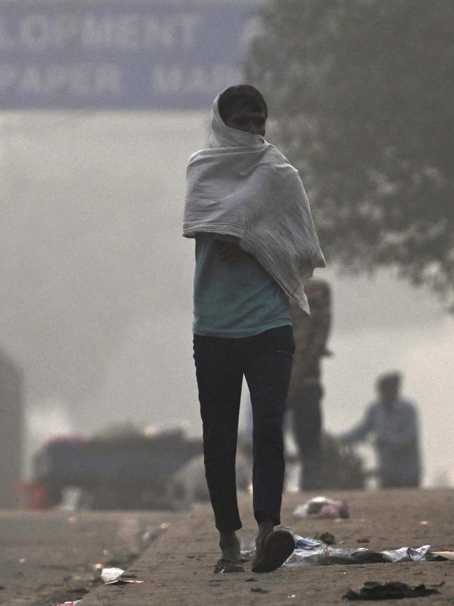 For most of November, the capital’s toxicity warning ranged from “severe” to “severe plus”. Picture: Arun Sankar/AFP