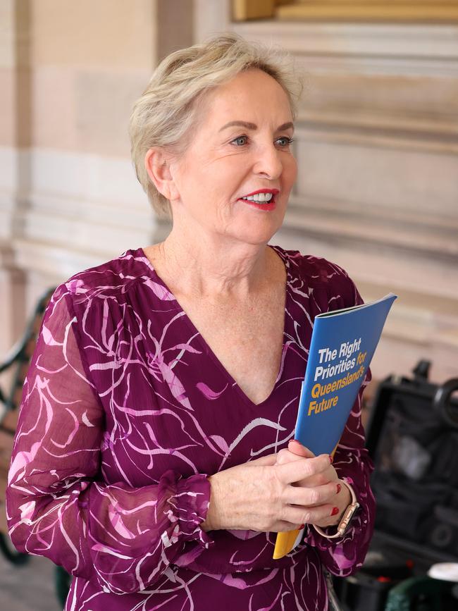 LeaShadow Minister for Health Ros Bates during a news conference, Parliament House, Brisbane. Picture: Liam Kidston