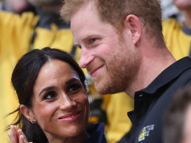 DUESSELDORF, GERMANY - SEPTEMBER 15: Meghan, Duchess of Sussex and Prince Harry, Duke of Sussex attend the sitting volleyball finals at the Merkur Spiel-Arena during day six of the Invictus Games DÃÂ¼sseldorf 2023 on September 15, 2023 in Duesseldorf, Germany. Prince Harry celebrates his 39th birthday today. (Photo by Chris Jackson/Getty Images for the Invictus Games Foundation)