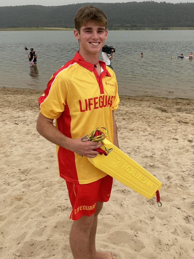 Lifeguard Hadrian Turner on his first day on the job at Penrith beach