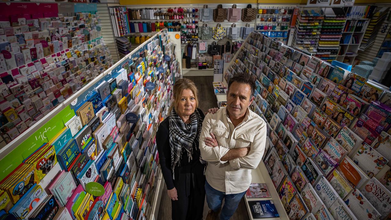 Sean and Karen Farrell, owners of the Myer Centre Newsagency. Picture: Tom Huntley