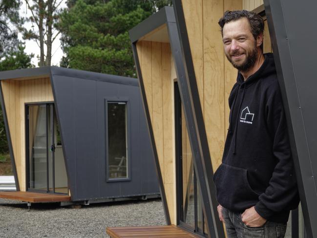 Macedon Ranges-based business Room to Move, run by Nick Nottle, is offering a solution to soaring rents with its bespoke portable rooms, available to rent for a minimum hire period of six months at $150 a week for a 7.2sq m room, or $180 a week for a 10.1sq m room. There's no bathroom in cluded, but the mobile spaces do come with a weather-proof electrical socket powering two double power points, two internal downlights, a porch light, smoke alarm and a reverse cycle air conditioner. Similar to regular rentals, the portable rooms require a bond of $500 and a one-month written notice is required to end the lease. The rooms can be delivered anywhere within a three to four hour drive from Melbourne for $250. Picture: Valeriu Campan