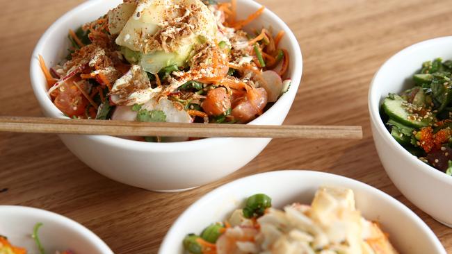 Poke please. Dishes from Fishbowl in Manly. Picture: Damian Shaw)