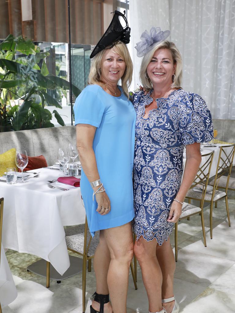 Sheryl Rolston and Nicole Freeman at Melbourne Cup event at The Terrace, Emporium Hotel, South Bank on Tuesday, November 3, 2020. <br eom-tag-name="br"/>Socials: Damien Anthony Rossi. Photo: Claudia Baxter Photography