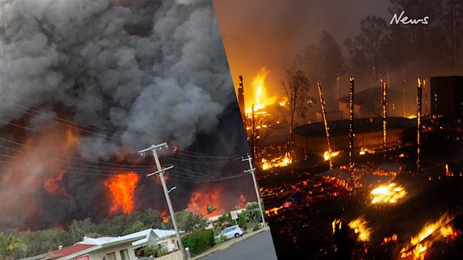 Harrowing audio of firefighters caught in a firestorm on the mid North Coast NSW