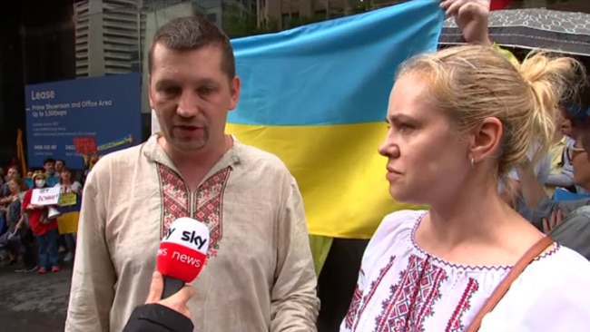 Sydney rally organisers, Anton and Olga, said their parents, who live in the capital Kyiv, were woken early in the morning by the sounds of explosions.