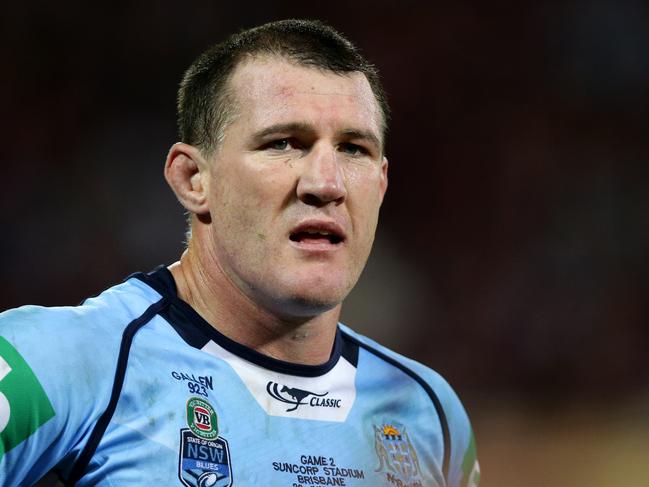 Paul Gallen during State of Origin Game 2 between the NSW Blues and the Queensland Maroons at Suncorp Stadium , Brisbane . Picture : Gregg Porteous