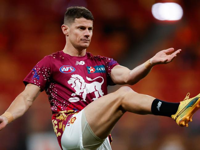 SYDNEY, AUSTRALIA - SEPTEMBER 14: Dayne Zorko of the Lions warms up before the 2024 AFL First Semi Final match between the GWS GIANTS and the Brisbane Lions at ENGIE Stadium on September 14, 2024 in Sydney, Australia. (Photo by Dylan Burns/AFL Photos via Getty Images)