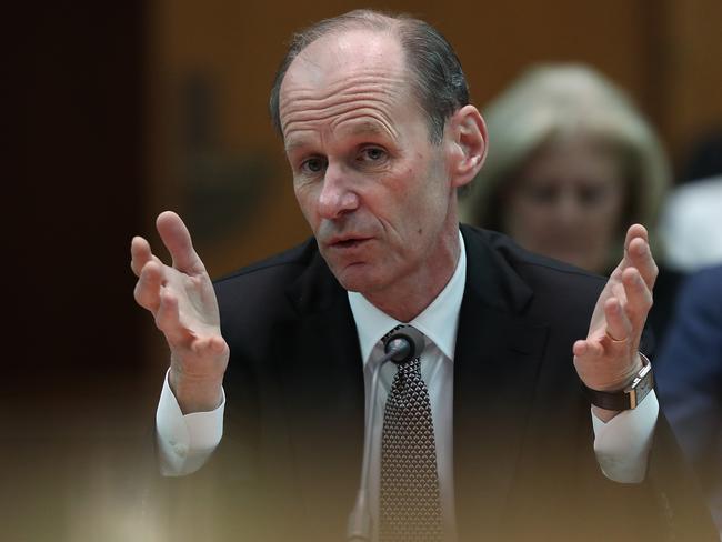 ANZ CEO Shayne Elliott appearing at a House of Economics committee at Parliament House in Canberra. Picture Kym Smith