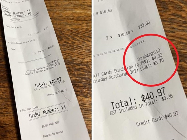 Diner’s shock at $4 detail on receipt. Picture: Reddit