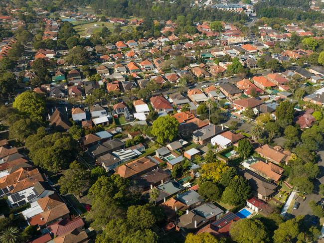 SYDNEY, AUSTRALIA - NewsWire Photos SEPTEMBER 14 2023. Generic housing & real estate house generics. Pic shows aerial view of suburban rooftops in Summer Hill, taken by drone. Picture: NCA NewsWire / Max Mason-Hubers