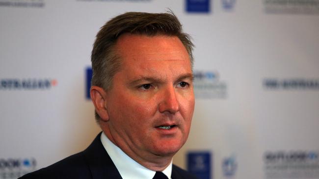 11/10/18 Shadow treasurer Chris Bowen MP speaks during a press conference at the Australian's outlook conference at the Grand Hyatt. Aaron Francis/The Australian