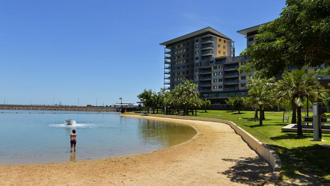 The Darwin Waterfront’s Recreation Lagoon and beach area has been temporarily closed to swimmers due to recent weather conditions.